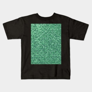 Shades of Green Abstraction Stain Glass Grid Art Kids T-Shirt